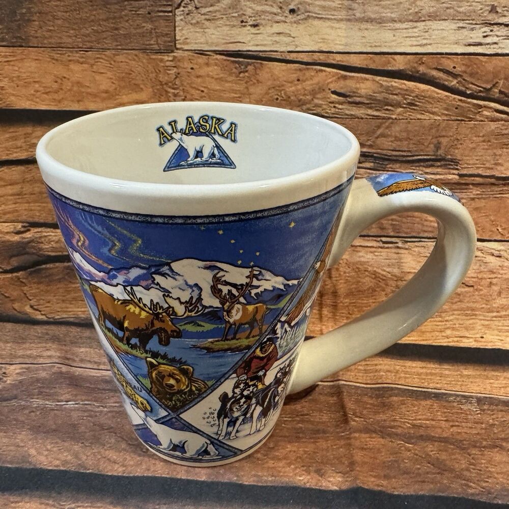 Vintage Arctic Circle Coffee Mug Cup Alaska Luxury Train Line Anchorage Wildlife